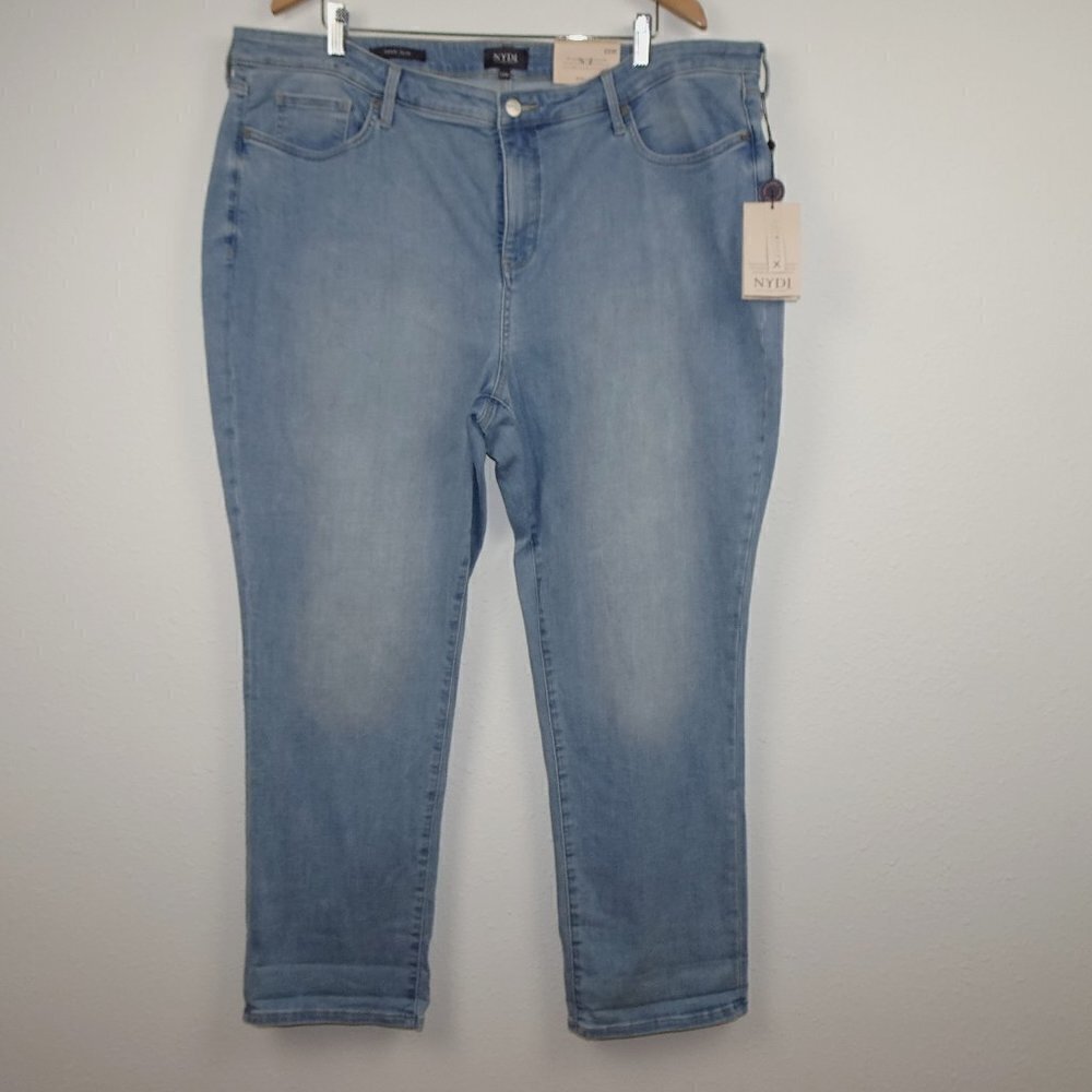 NYDJ Sheri Slim Ankle Jeans Women's Plus Size 22W Blue Stretch Denim